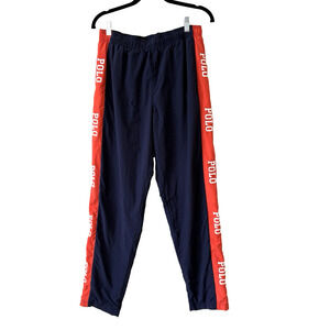 Polo Ralph Lauren Track Pants Small Blue Nylon Track Pants Spell Out Colorblock